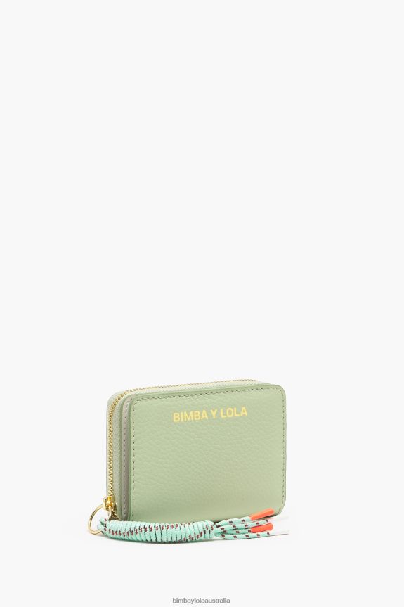 Accessories 4062VZ984 Green Bimba Y Lola Pastel Leather Flap Purse
