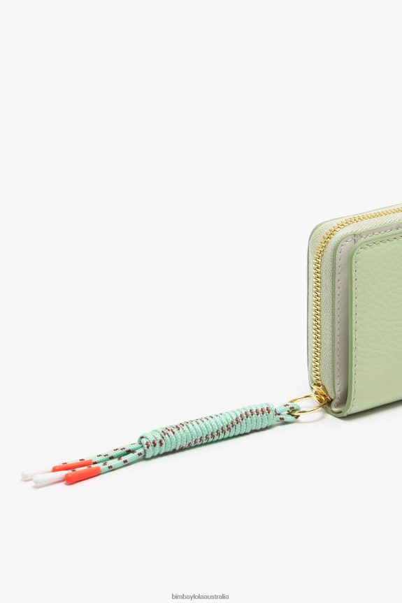 Accessories 4062VZ984 Green Bimba Y Lola Pastel Leather Flap Purse