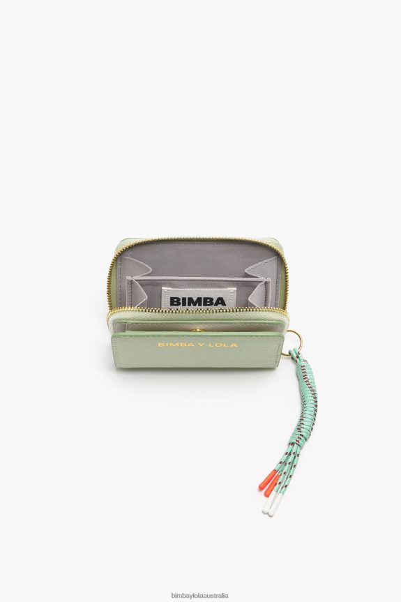 Accessories 4062VZ984 Green Bimba Y Lola Pastel Leather Flap Purse