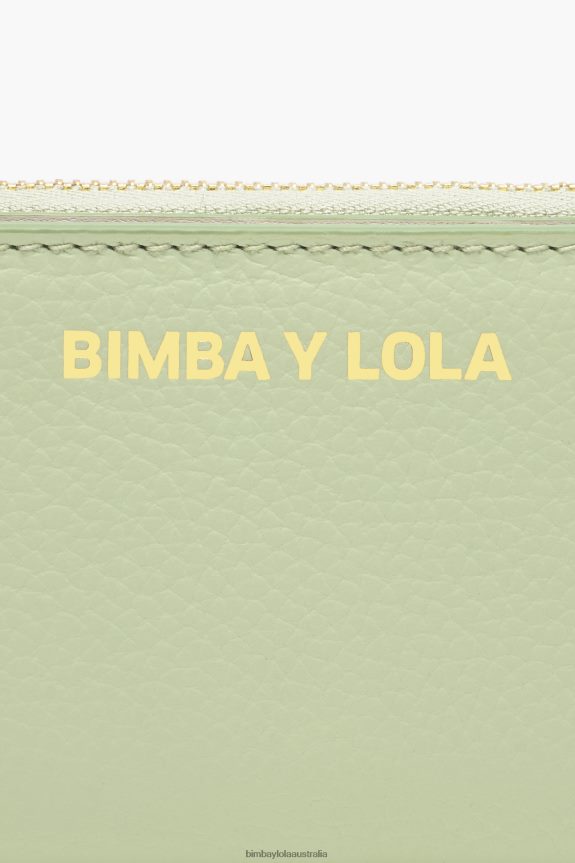 Accessories 4062VZ984 Green Bimba Y Lola Pastel Leather Flap Purse
