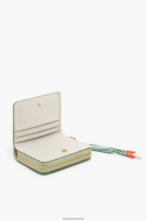 Accessories 4062VZ984 Green Bimba Y Lola Pastel Leather Flap Purse
