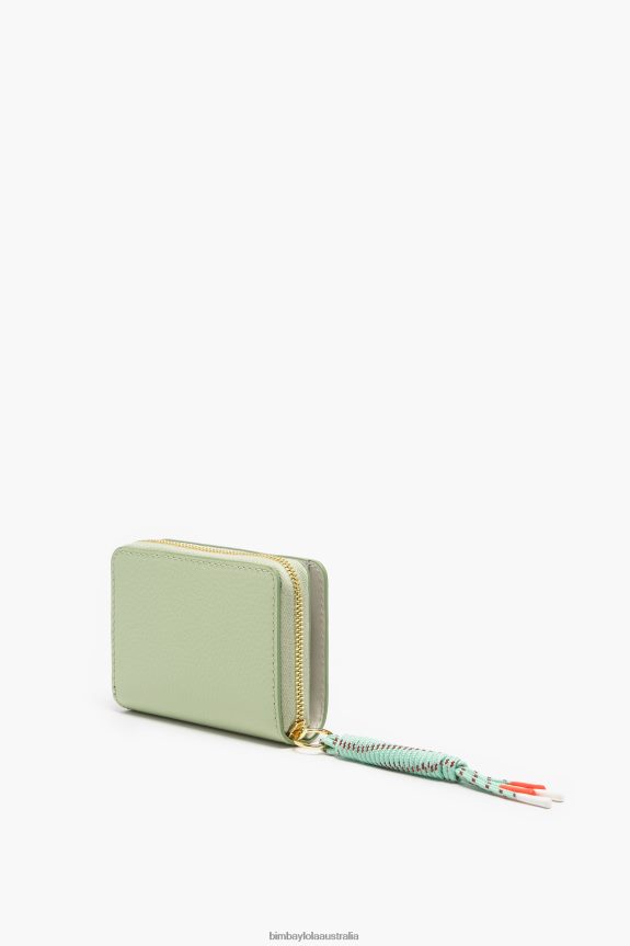 Accessories 4062VZ984 Green Bimba Y Lola Pastel Leather Flap Purse