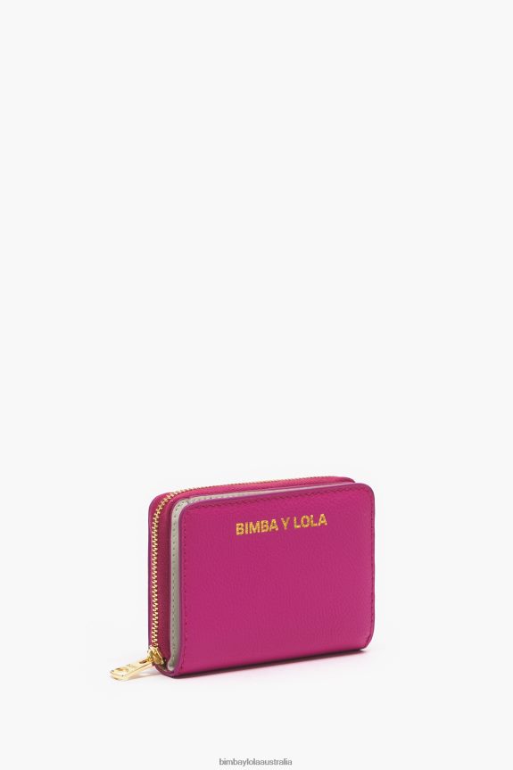 Accessories 4062VZ998 Fuchsia Bimba Y Lola Leather Flap Purse