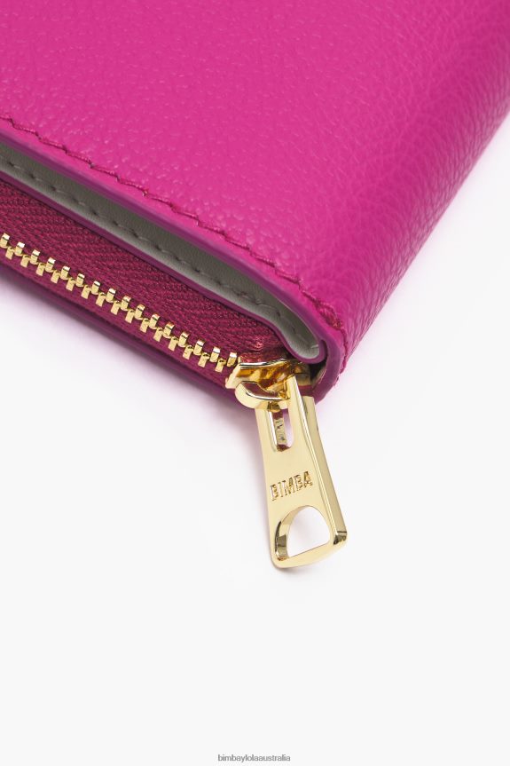 Accessories 4062VZ998 Fuchsia Bimba Y Lola Leather Flap Purse