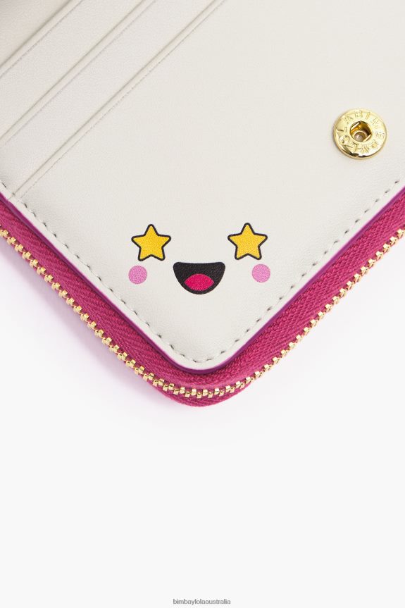 Accessories 4062VZ998 Fuchsia Bimba Y Lola Leather Flap Purse