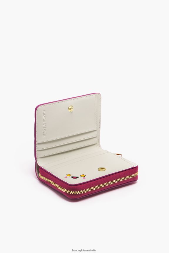 Accessories 4062VZ998 Fuchsia Bimba Y Lola Leather Flap Purse
