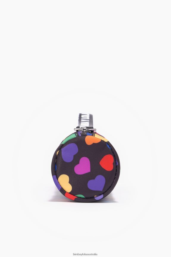Accessories 4062VZ1119 Black Bimba Y Lola Hearts Print Nylon Cylindrical Case