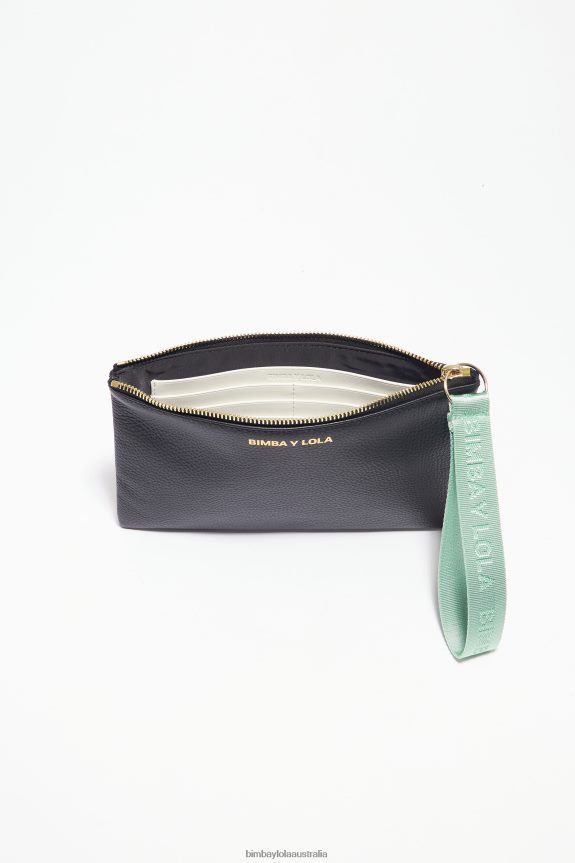 Accessories 4062VZ1095 Black Bimba Y Lola Leather Flat Make-Up Case