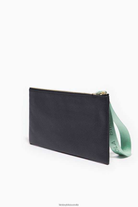 Accessories 4062VZ1095 Black Bimba Y Lola Leather Flat Make-Up Case