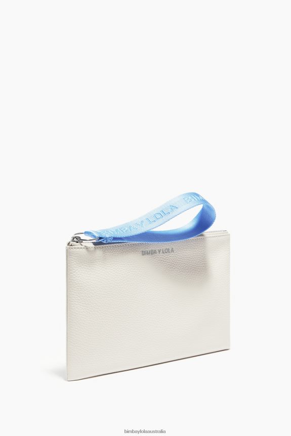 Accessories 4062VZ1096 White Bimba Y Lola Leather Flat Make-Up Case