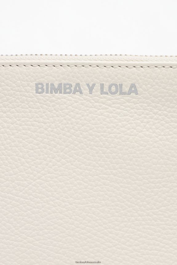 Accessories 4062VZ1096 White Bimba Y Lola Leather Flat Make-Up Case