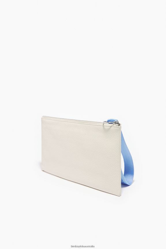 Accessories 4062VZ1096 White Bimba Y Lola Leather Flat Make-Up Case
