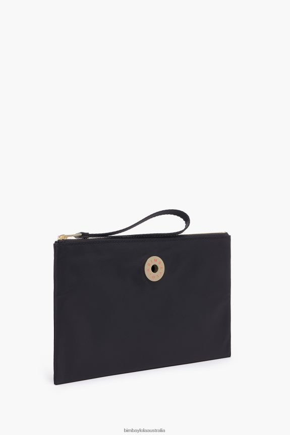 Accessories 4062VZ1097 Black Bimba Y Lola Nylon Flat Make-Up Case