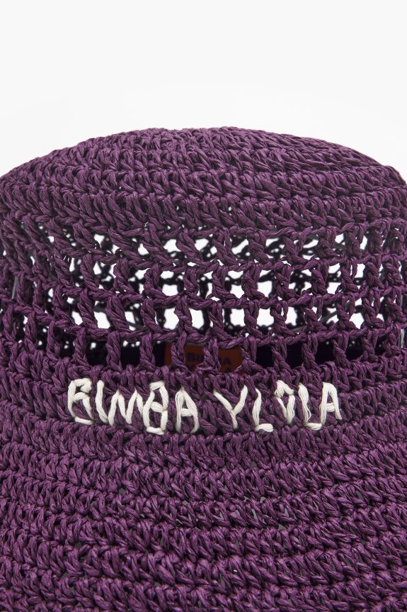 Accessories 4062VZ855 Purple Bimba Y Lola Raffia Bucket Hat