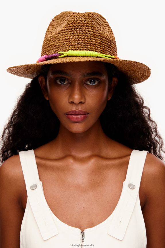 Accessories 4062VZ862 Tan Bimba Y Lola Raffia Hat