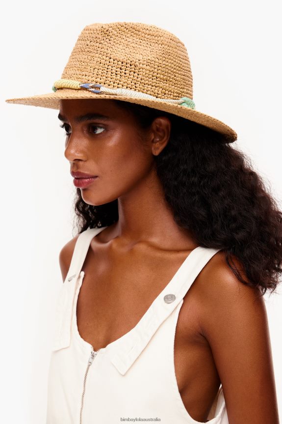 Accessories 4062VZ863 Natural Bimba Y Lola Light Raffia Hat