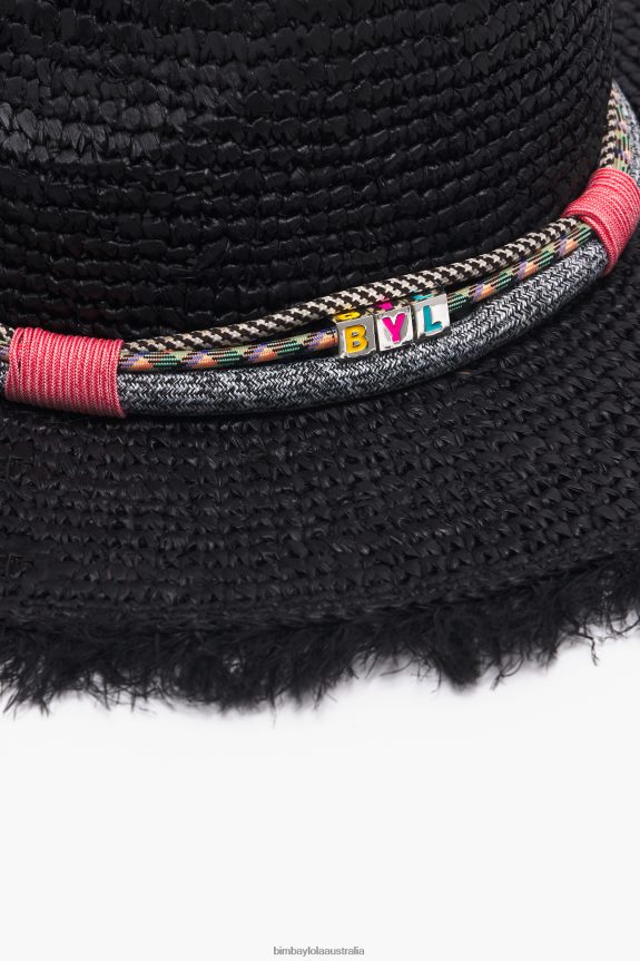 Accessories 4062VZ864 Black Bimba Y Lola Raffia Hat
