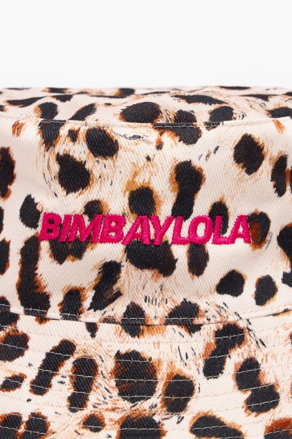 Accessories 4062VZ866 Natural Bimba Y Lola Leopard Print Cotton Bucket Hat
