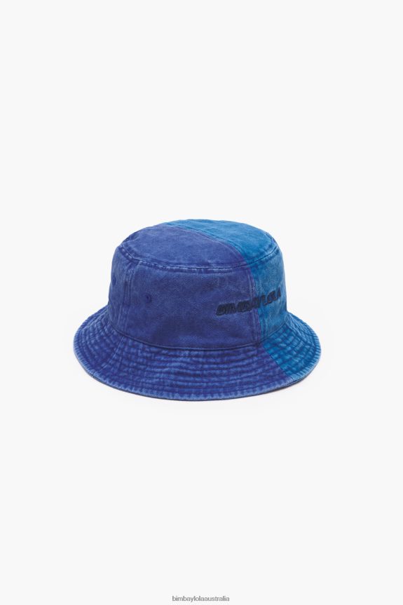 Accessories 4062VZ873 Blue Bimba Y Lola Two-Tone Cotton Bucket Hat