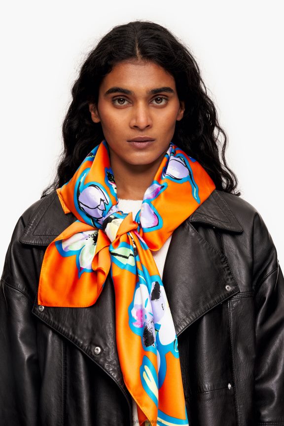 Accessories 4062VZ602 Orange Bimba Y Lola Floral Scarf