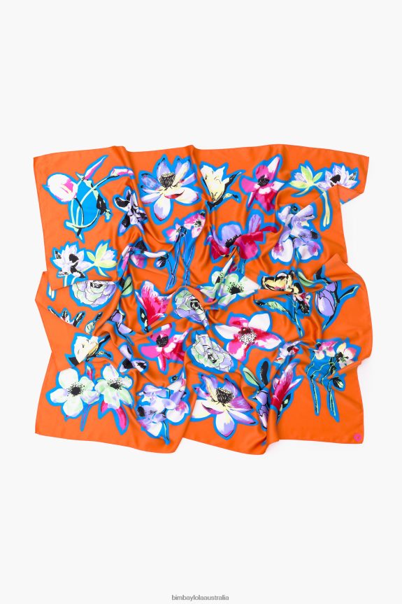 Accessories 4062VZ603 Orange Bimba Y Lola Floral Scarf