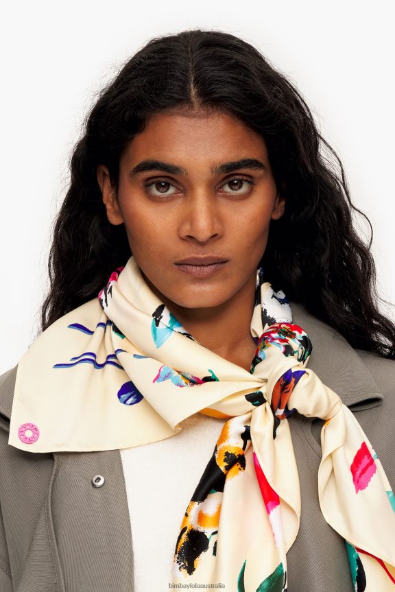 Accessories 4062VZ605 Cream Bimba Y Lola Floral Scarf