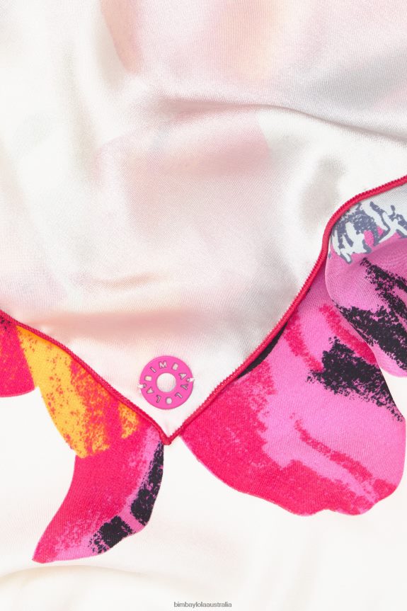 Accessories 4062VZ606 Off-White Bimba Y Lola Floral Silk Scarf