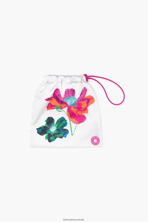 Accessories 4062VZ606 Off-White Bimba Y Lola Floral Silk Scarf