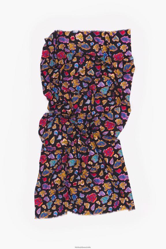 Accessories 4062VZ610 Black Bimba Y Lola Long Cotton Fish Sea Sarong