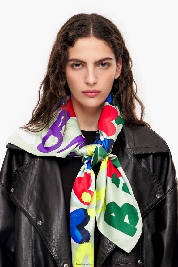 Accessories 4062VZ613 Mint Bimba Y Lola Hearts Graffiti Logo Scarf