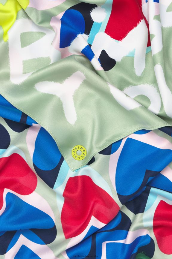 Accessories 4062VZ613 Mint Bimba Y Lola Hearts Graffiti Logo Scarf