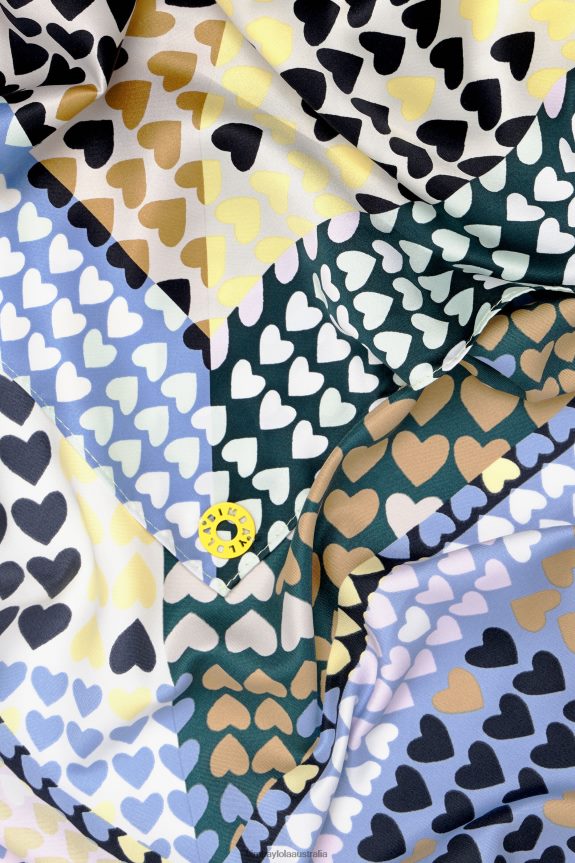 Accessories 4062VZ619 Pale Yellow Bimba Y Lola Geometric Hearts Scarf