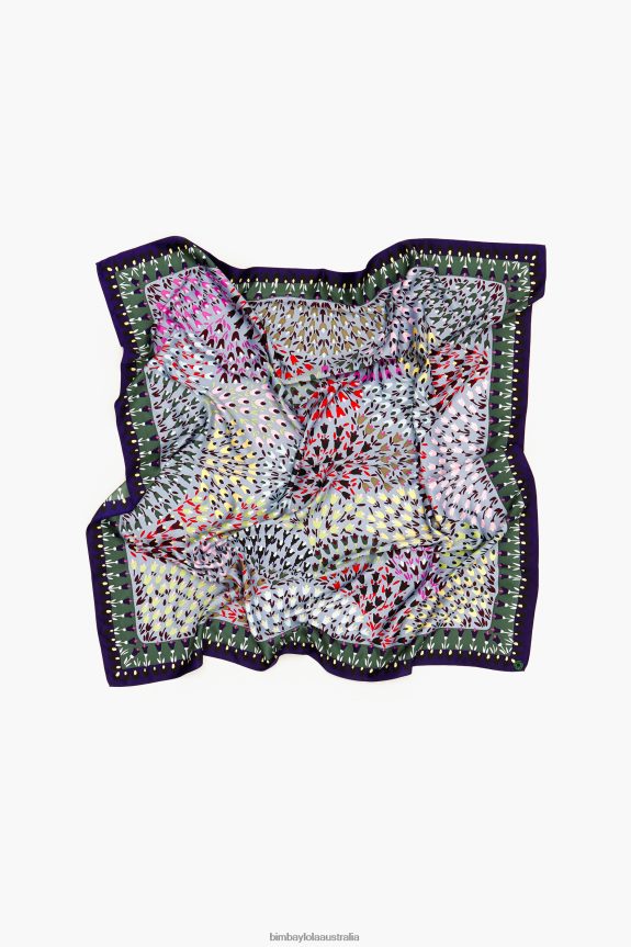 Accessories 4062VZ622 Blue Bimba Y Lola Tulips Scarf