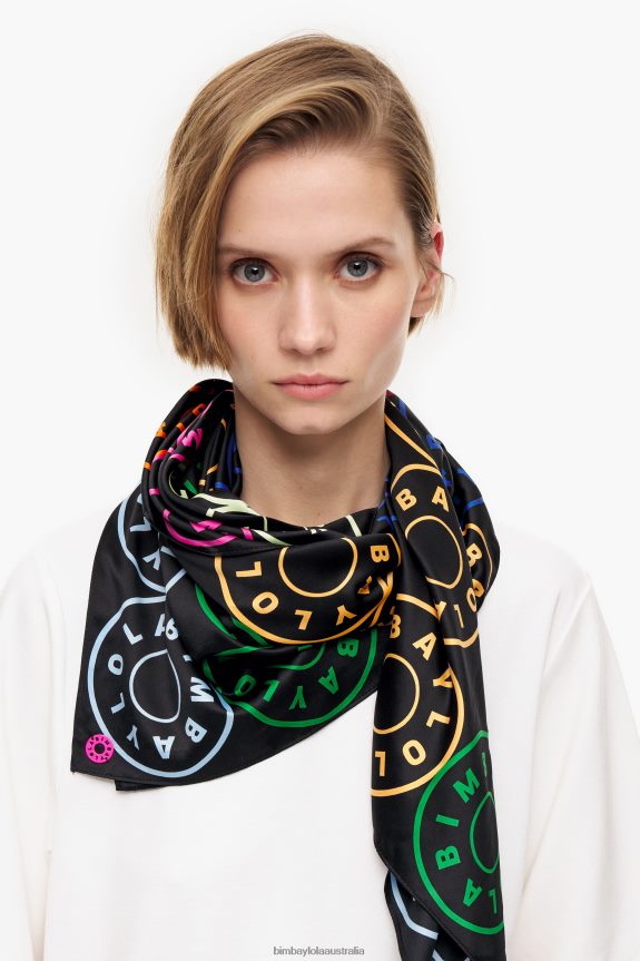 Accessories 4062VZ626 Black Bimba Y Lola Logos Scarf