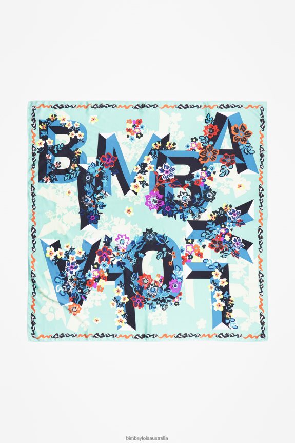 Accessories 4062VZ627 Water Bimba Y Lola Geometric Flowers And Logo Scarf