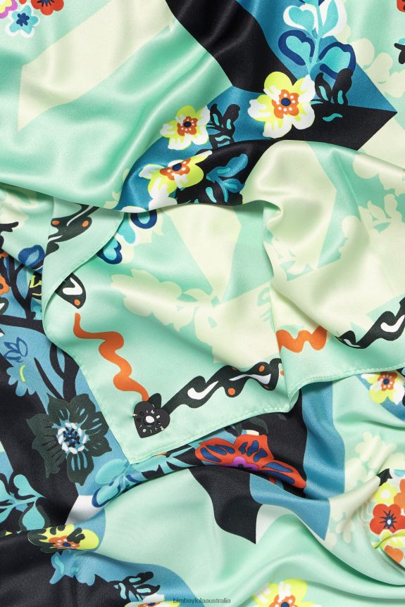 Accessories 4062VZ627 Water Bimba Y Lola Geometric Flowers And Logo Scarf