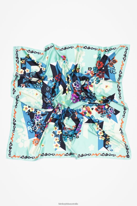 Accessories 4062VZ627 Water Bimba Y Lola Geometric Flowers And Logo Scarf