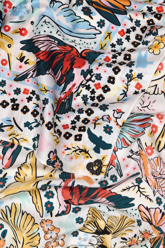 Accessories 4062VZ634 Off-White Bimba Y Lola Birds Scarf