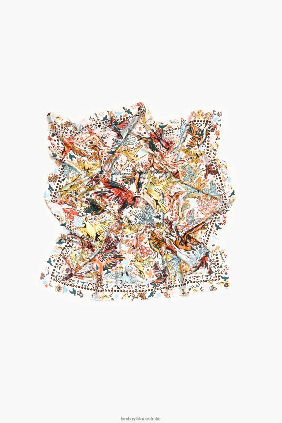 Accessories 4062VZ634 Off-White Bimba Y Lola Birds Scarf