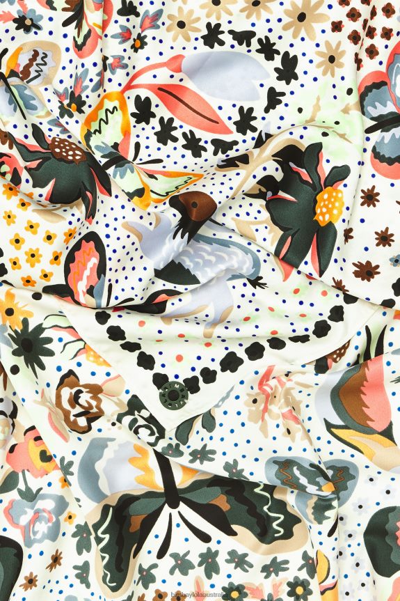 Accessories 4062VZ637 White Bimba Y Lola Flowers Birds Butterflies Scarf