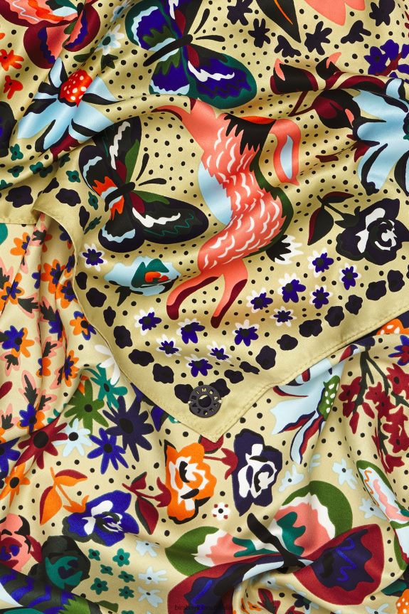 Accessories 4062VZ638 Champagne Bimba Y Lola Flowers Birds Butterflies Scarf