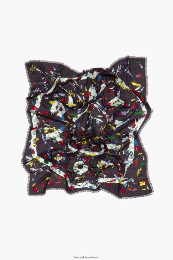Accessories 4062VZ639 Gray Bimba Y Lola Insects And Logo Shawl