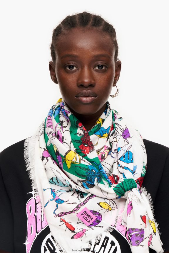Accessories 4062VZ641 Off-White Bimba Y Lola Insects And Logo Shawl
