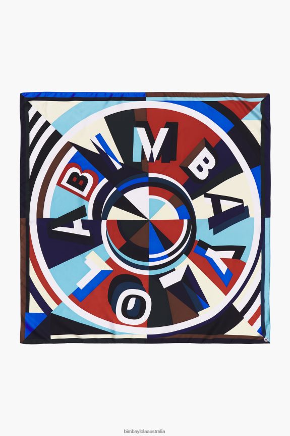 Accessories 4062VZ644 Red Bimba Y Lola Geometric Logo Scarf
