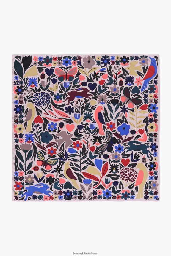Accessories 4062VZ647 Light Gray Bimba Y Lola Animals And Flowers Scarf