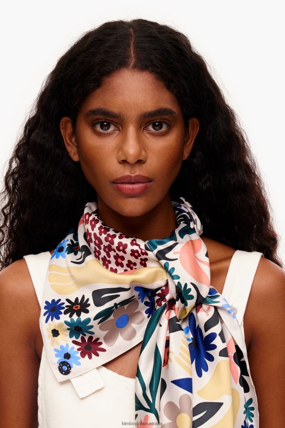Accessories 4062VZ647 Light Gray Bimba Y Lola Animals And Flowers Scarf