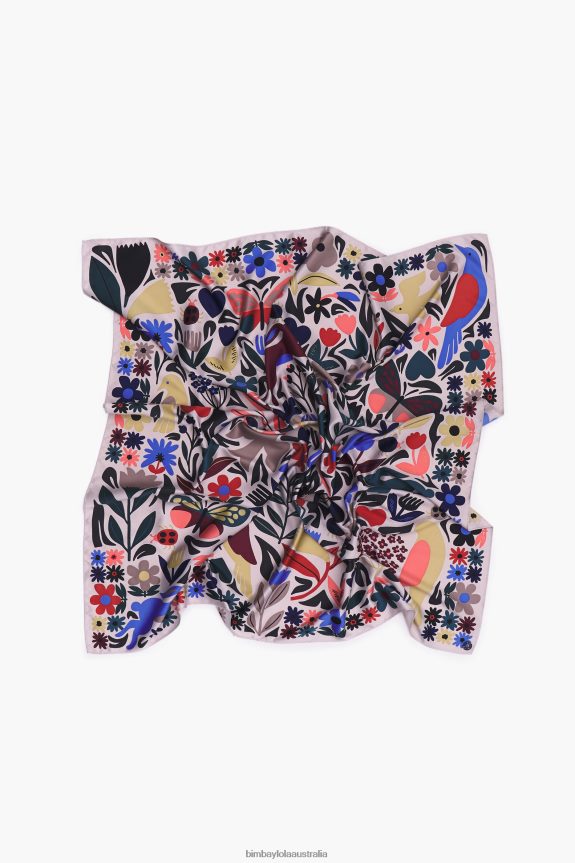 Accessories 4062VZ647 Light Gray Bimba Y Lola Animals And Flowers Scarf