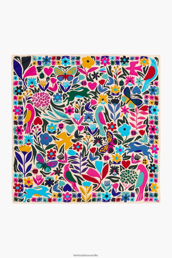 Accessories 4062VZ648 Cream Bimba Y Lola Flowers Animal Scarf