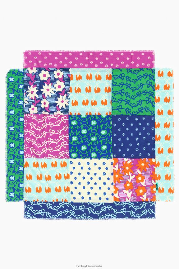 Accessories 4062VZ650 Aquamarine Bimba Y Lola Patchwork Shawl