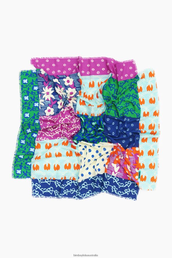 Accessories 4062VZ650 Aquamarine Bimba Y Lola Patchwork Shawl